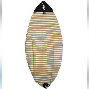 Zap Skimboards Board Sock in Lemon/White/Tan Stripe, Small. NWT!